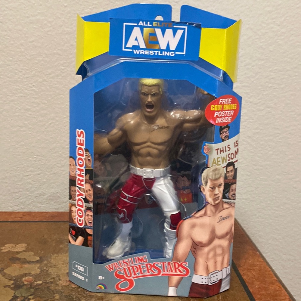 Jazwares AEW Series 1 Cody Rhodes LJN Red Chase Variant Exclusive Action Figure